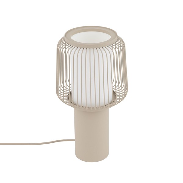 Tischleuchte Beige E27 33,5 Cm Schlafzimmer Blendarm BüRo Tischlampe Wohnzimmer-image