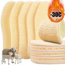 Sheepskin Insoles Soft Warm Winter Thick Inner Soles Sheep Wool Shoes Boot Pad