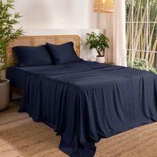 Bare Home 100% Rayon Made from Bamboo Sheet Set Deep Pocket Breathable Sheets