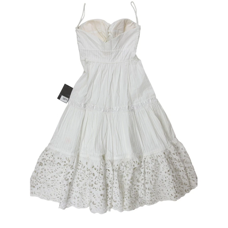 Catherine Malandrino White A-Line Dress UK Size 4 Excellent HW - Image 2 of 4