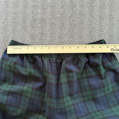 LL Bean Flannel Pajama Set Womens Size M Scotch Plaid Green Blue Black 2 Piece - Picture 12 of 14
