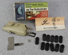 Vintage Greist Buttonholer 1-Z Keyhole Design Zig-Zag Sewing Machines Box Manual