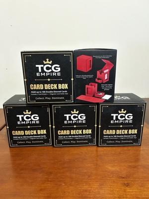 5x Empire TCG Deck Port, Enthält Bis Zu 100 Karten, Pokemon, Yugioh - Rot