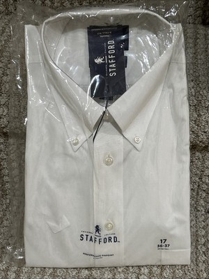 NEW Stafford Mens White Performance Pinpoint Extra Tall Dress Shirt 17 36-37 NWT | eBay NEW Stafford Mens White Performance Pinpoint Extra Tall Dress Shirt 17 36-37 NWT | eBay