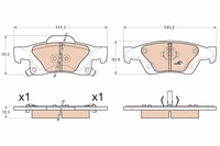 TRW Bremsbelagsatz Scheibenbremse Cotec GDB4448 FüR Jeep Cherokee WK WK2 4 VAN