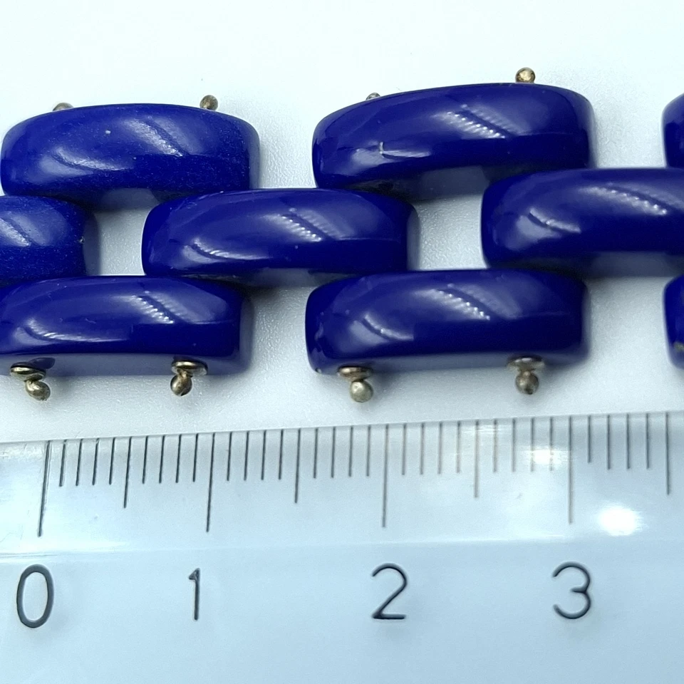 bracciale autentico lapislazzuli blu unisex argento 925 lapis lazuli bracelet - Immagine 4 di 4