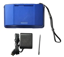 Nintendo DS Original Console NTR-001 w/ Charger & Stylus Electric Blue *TESTED*