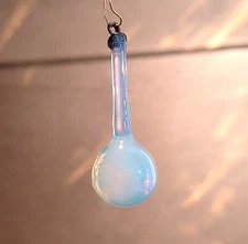 RAIN DROP IN MURANO GLASS, OPAL COLOR, H 45 mm, FOR CHANDELIERS