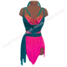 jz Handmade Women Samba Ballroom Swing Salsa Rumba Latin Dance Dress RHYTHM