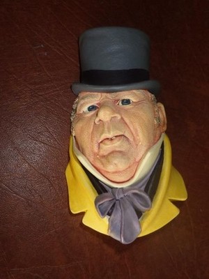 Vintage 1964 Bossons England Mr Micawber Charles Dickens Series Chalkware Art