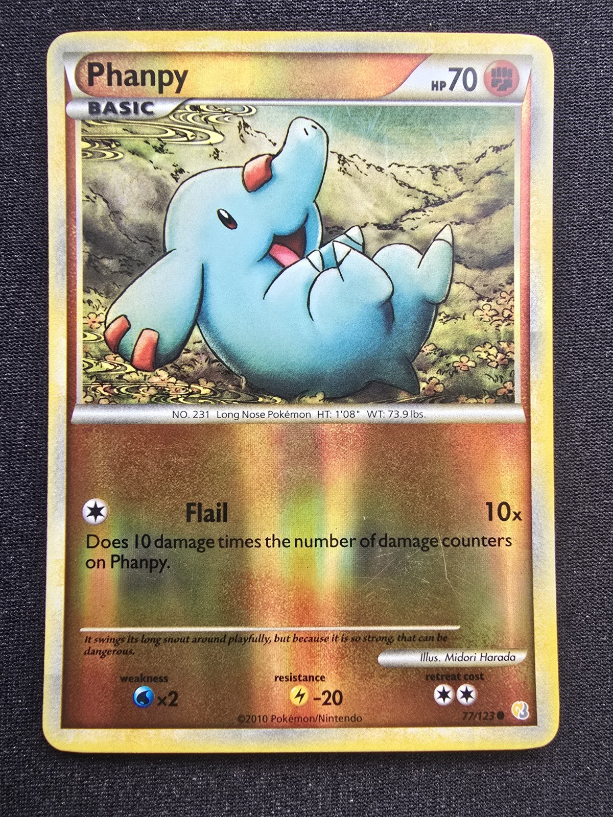 Phanpy - 77/123 - Reverse Holo - HeartGold & SoulSilver: Base Set *LP* Pokémon