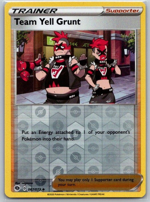 Team Yell Grunt 067/073 Uncommon Champion's Path Pokemon Reverse Holo Near Mint