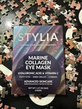 4 Boxes STYLIA Marine Collagen Eye Patch Dark Puffy Circles Hyaluronic Vitamin C