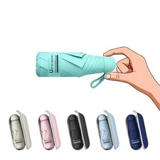 Travel Essentials Mini Umbrella for Purse With Case Small Compact UV Sun Prot...