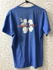 Trader Joe’s Unisex Men’s M Blue Hibiscus Hawaii Logo Employee Tee T Shirt