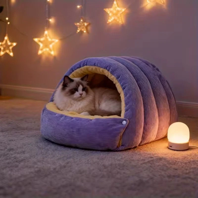 Winter Warm Cat Puppy Nest Bed Condo Pet Cozy Sleeping Cave House Washable