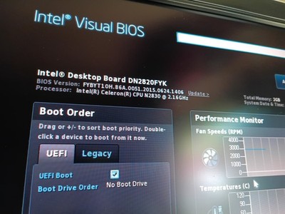 INTEL NUC 2820FYB MINI PC MOTHERBOARD.