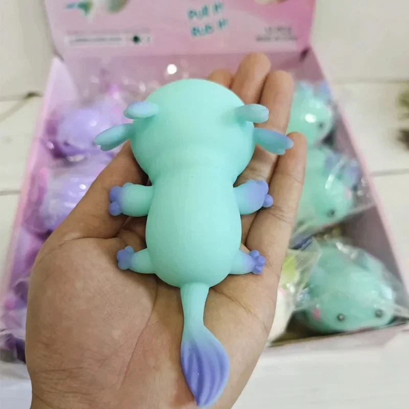 1/4 peça Axolotl Squeeze Ball peixe bonito relaxar desenho animado antiestresse squishy stress - Imagem 2 de 4