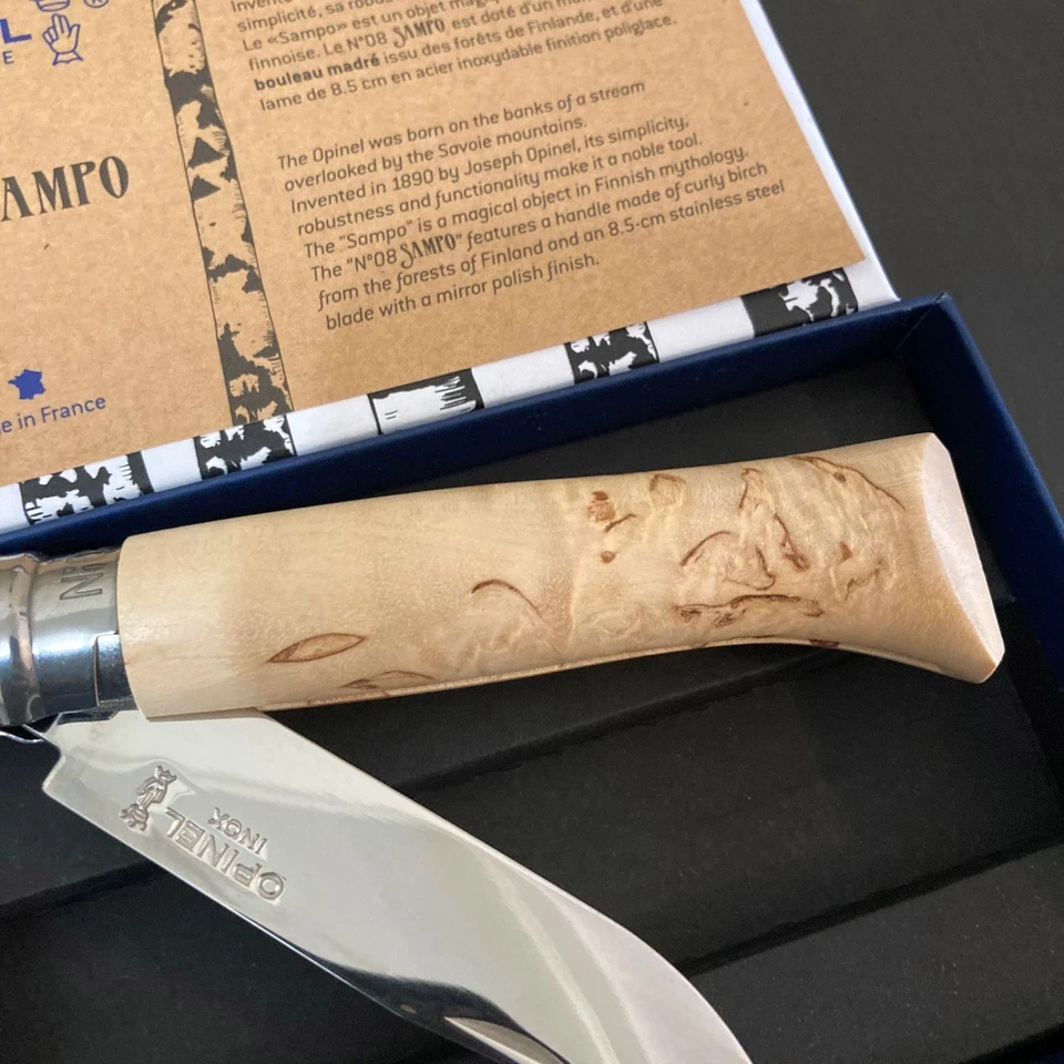 OPINEL N°08 Sampo - bouleau nordique, veinage magnifique - édition limitée - Photo 2/4