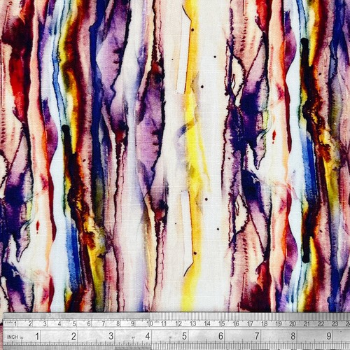 Printed Linen Viscose Summer Dressmaking Fabric Premium Soft Material 142cm Wide - Picture 78 of 121