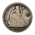 1854 50c Seated Liberty Silver Half Dollar - Arrows - VG - SKU-H3461
