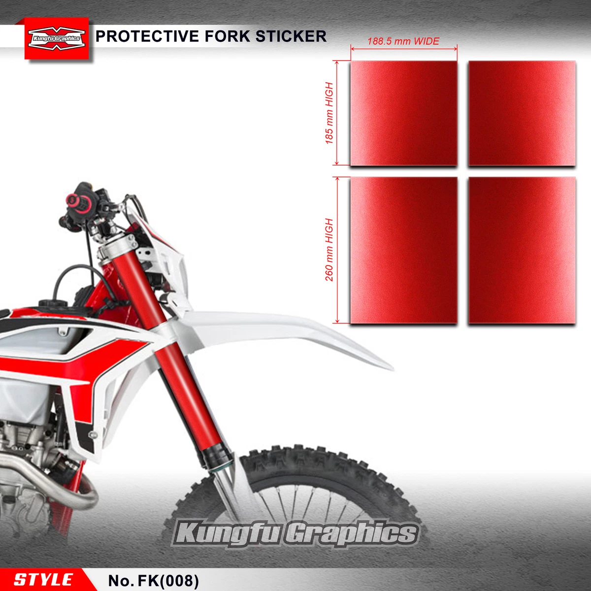 Motocross Fork Suspension Decal Vinyl Sticker Wrap Kit For Beta Gas Gas Bike Red