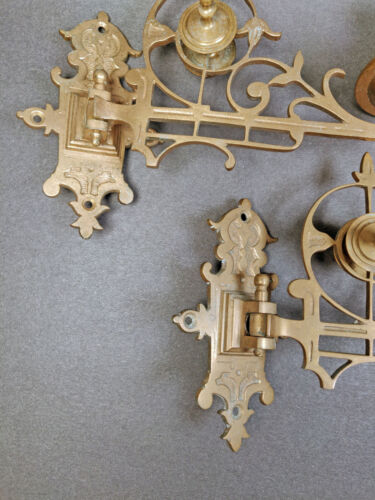Brass Piano Wall Sconces Swing Arm Candle Holders Bracket Art Nouveau - Picture 2 of 10