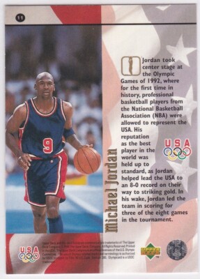 MICHAEL JORDAN 1996 Upper Deck Olympicard DREAM TEAM USA Basketball Card  BULLS!