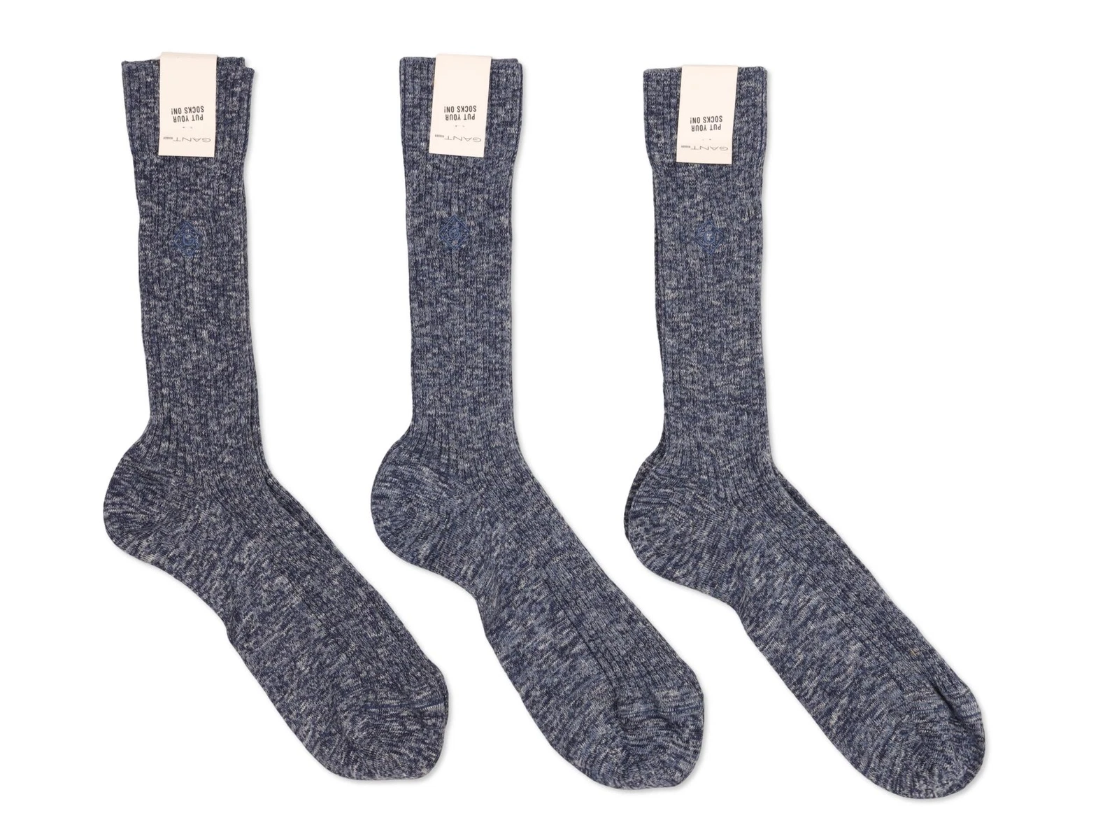 Gant Rugger Men's Dress Socks, Lot of 3 - Heathered Blue - OS ESF17050