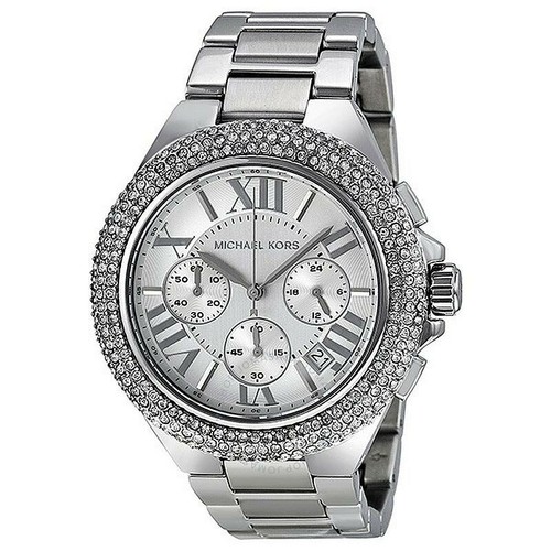 SILVER TONE STAINLESS CHRONOGRAPH WATCH 