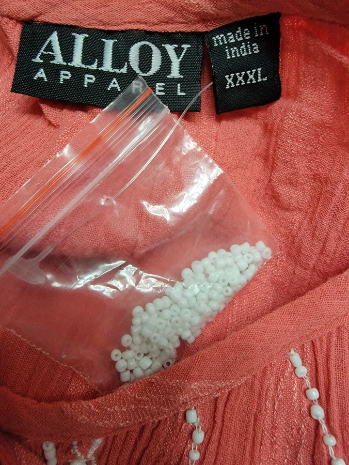 Camisa blusa top mujer Alloy Apparel talla XXXL 3XL 3X grande naranja blanco Foto 2 de 4