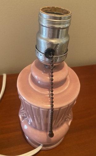 Vintage Pottery Lamp, Rose Colored Mid Century - Looks McCoy - Picture 7 of 11