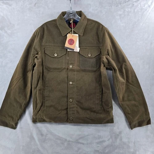 Woodroad Gear Co Ranch Hand Waxed Canvas Trucker Jacket Mens Medium Loden Green - product listing photo
