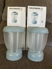 IKEA Solvinden LED Solar Powered Light Lantern Blue Outdoor Indoor Camp SET X 2