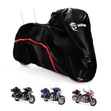 Motorcycle Cover Waterproof Outdoor Storage, 420D 110" Touring Side  Top Box