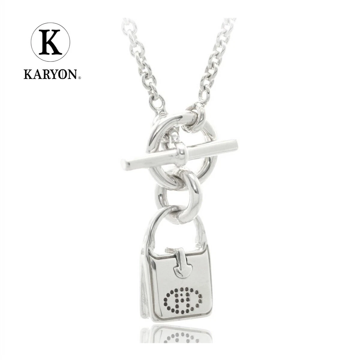 HERMÈS Collana Hermes Evelyn Amuleto Toggle Ciondolo Mantello Montaggio Argento