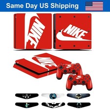 Red Cover Skin Sticker Decal for Sony PS4 Slim PlayStation 4 Slim  2 Controller