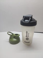 Blender Bottle Rounded Base 20 oz. Shaker Mixer Cup Extra Lid For Second Smaller