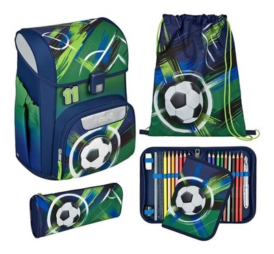 Scooli EasyStart Schulranzen-Set 5-teilig Schulranzen Soccer Champ grün blau Neu