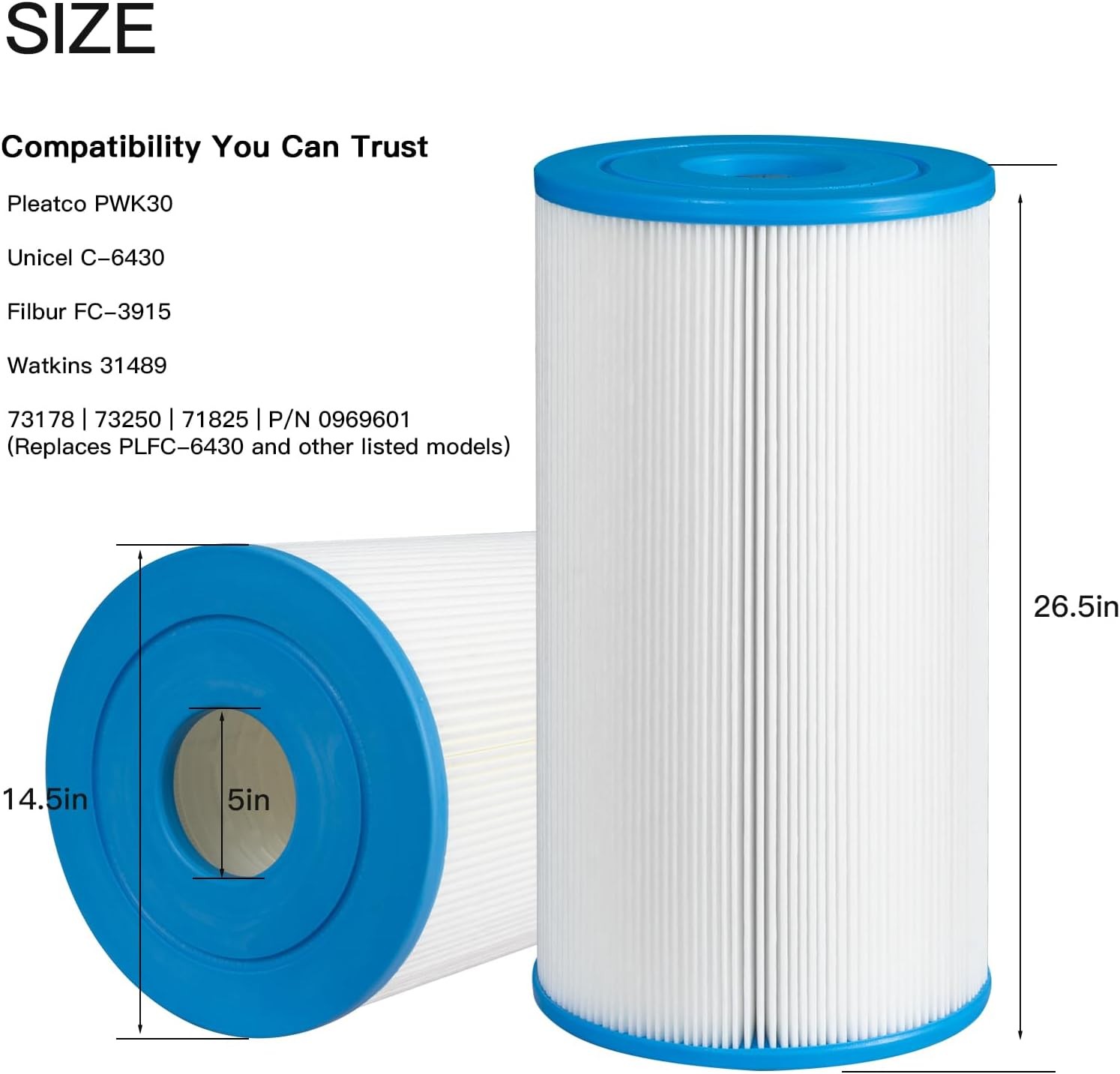 SPA Filter Compatible with PWK30, C-6430, Watkins 31489, FC-3915,... 
