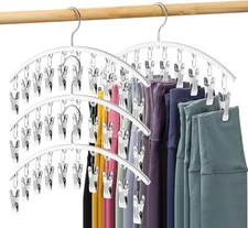 Legging Organizer for Closet, Metal Yoga Pants Hanger w/Rubber Coated 