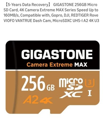 Micro Sd Gigastone 256 GB 4k Extreme MAX  High Speed w/ Adapter