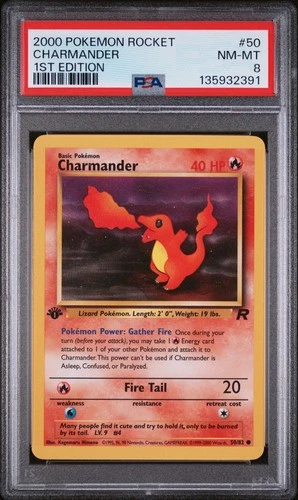 2000 POKEMON ROCKET 1ST ED #50 CHARMANDER PSA 8