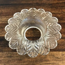 Vintage Pressed Glass Crystal Bobeche Candle Wax Catcher 4.5” Drip Plate