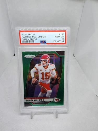 2024 Prizm Patrick Mahomes Green Prizm Card#138 PSA 10 Chiefs