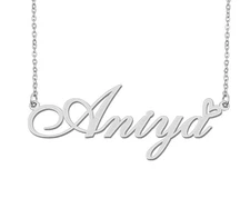 Stainless Steel Silver Aniya Heart Name Necklace Charm Pendant Jewelry for Mom B