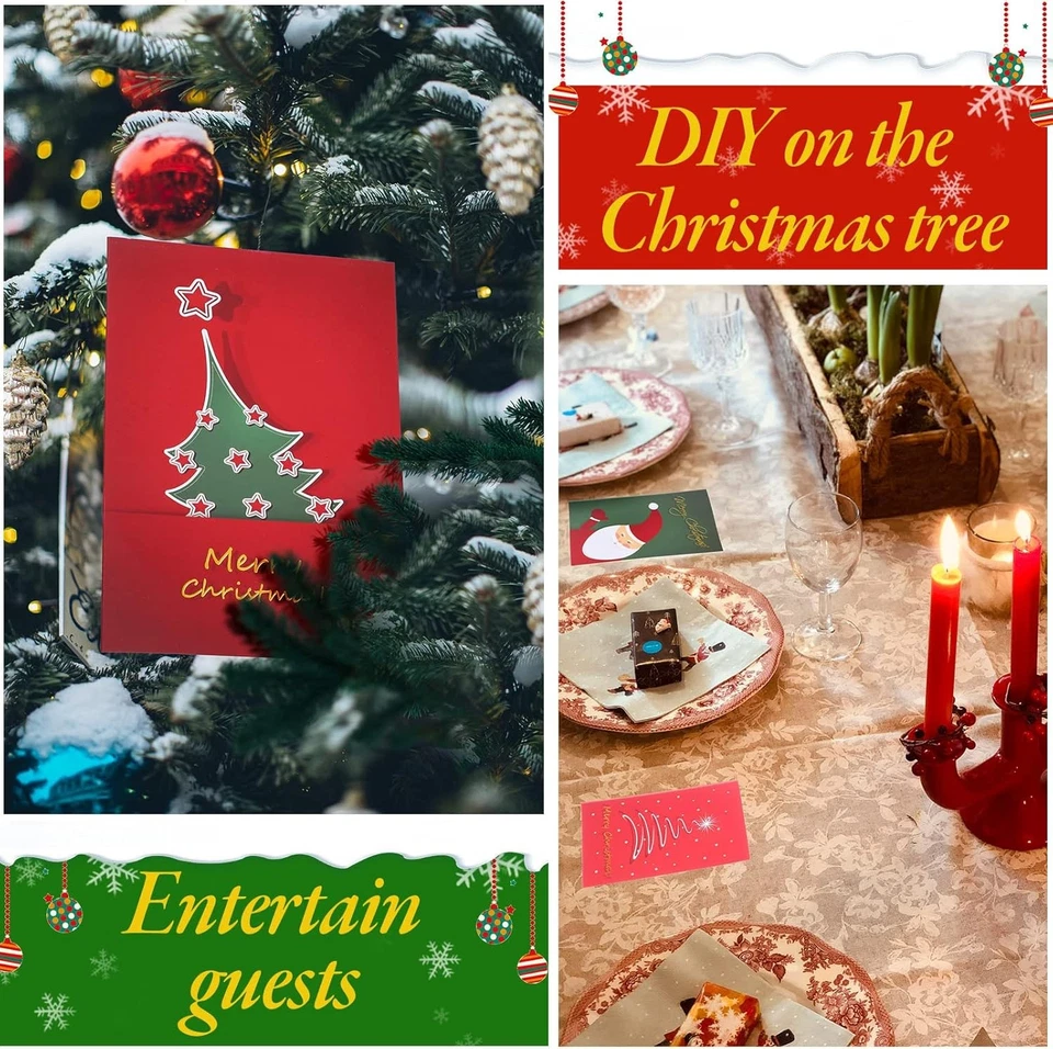 Tarjetas de Navidad con Pegatinas Feliz Navidad Tarjetas de Felicitación Clásicas 240 Set Foto 2 de 4