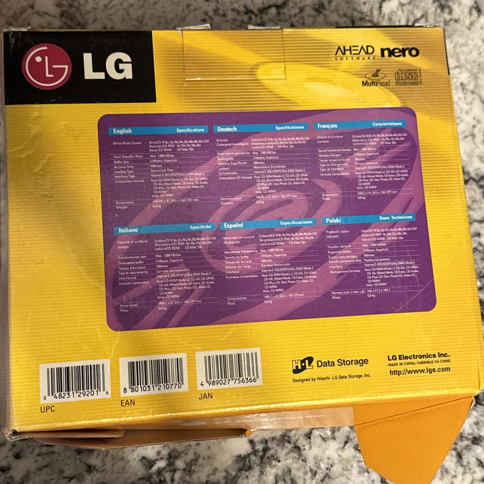 Vintage LG CD Rewriter 52X CD-R, 32x CD-RW, 52x CD GCE-8526B PC NEW - Image 2 of 4