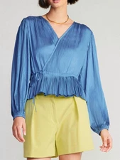 Current Air Tai Wrap Blouse Size S