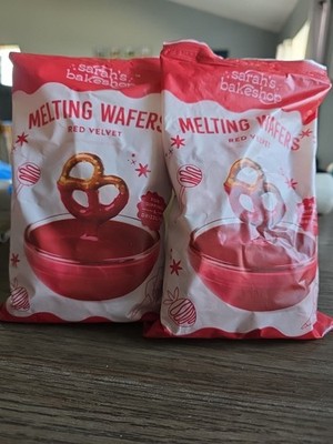 2Sarah's Bakeshop Candy Coating Melting Chocolate Wafers RED VELVET Flavor 12oz